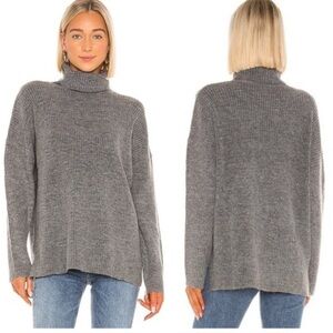 Lovers + Friends Turtleneck Sweater Women Small Wool Blend Ribbed Oversized Cozy